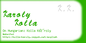 karoly kolla business card